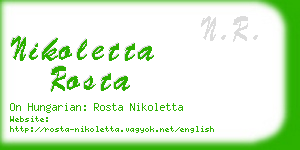 nikoletta rosta business card